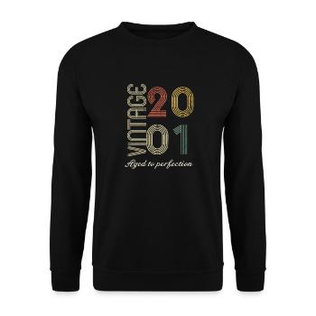23 Year Anniversary Gift - 2001 - Unisex Sweatshirt - black - Front - Alina (178cm) & Michal (187cm)