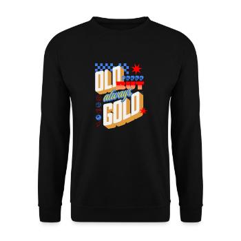 Old but always Gold Retro - Unisex Pullover - Schwarz - Vorne - Alina (178cm) & Michal (187cm)