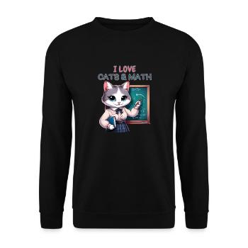 I love Cats & Maths - Sweat-shirt Unisexe - noir - Devant - Alina (178cm) & Michal (187cm)