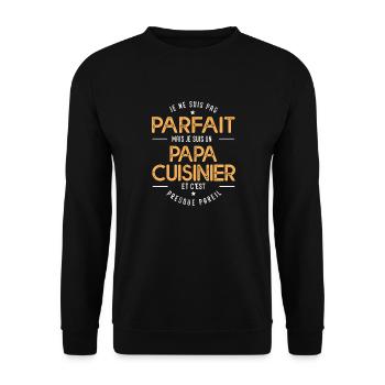 je suis un papa Cuisinier humour chef restaurant - Sweat-shirt Unisexe - noir - Devant - Alina (178cm) & Michal (187cm)