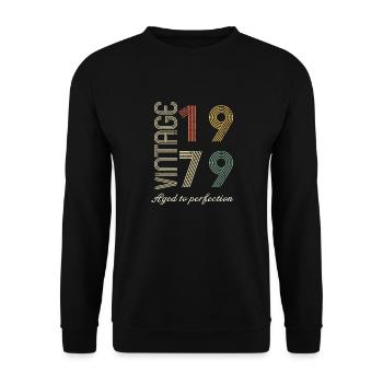 45 Years Anniversary Gift - 1979 - Unisex Sweatshirt - black - Front - Alina (178cm) & Michal (187cm)