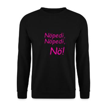 Nöpedi, Nöpedi, Nö! In Pink WollySheepling - Unisex Pullover - Schwarz - Vorne - Alina (178cm) & Michal (187cm)