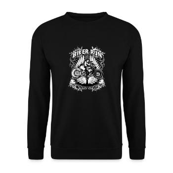 Biker - Unisex Pullover - Schwarz - Vorne - Alina (178cm) & Michal (187cm)