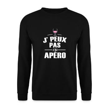 je peux pas j ai apéro pour homme femme - Sweat-shirt Unisexe - noir - Devant - Alina (178cm) & Michal (187cm)