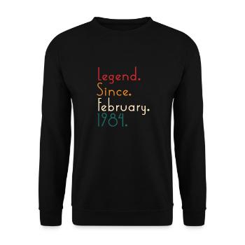 Legend Since February 1984 - Unisex Sweatshirt - black - Front - Alina (178cm) & Michal (187cm)