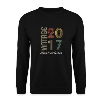 7 Year Old Birthday Gift - 2017 - Unisex Sweatshirt - black - Front - Alina (178cm) & Michal (187cm)