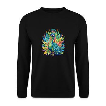 Magie du paon - Sweat-shirt Unisexe - noir - Devant - Alina (178cm) & Michal (187cm)