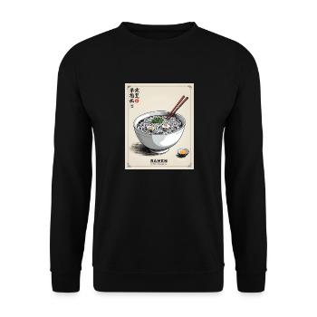 Bol de ramen vintage - Sweat-shirt Unisexe - noir - Devant - Alina (178cm) & Michal (187cm)