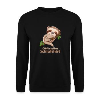 Official Sleep Shirt Sloth Pajamas - Unisex Sweatshirt - black - Front - Alina (178cm) & Michal (187cm)