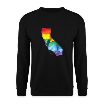 Californie (États-Unis) | Drapeau réel | LGBTQIA+ - Sweat-shirt Unisexe - noir - Devant - Alina (178cm) & Michal (187cm)