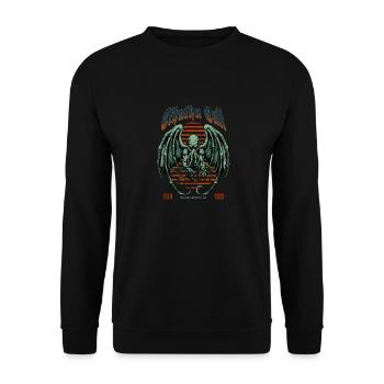 Grüner Kaiju - Cthulhu Kult Lovecraft Necronomicon - Unisex Pullover - Schwarz - Vorne - Alina (178cm) & Michal (187cm)