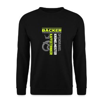 Baker Dough Master Craft Crumb Master - Unisex Sweatshirt - black - Front - Alina (178cm) & Michal (187cm)