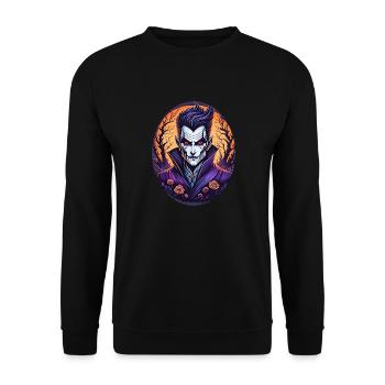 Gruseliges Halloween-partykostüm Vampir - Unisex Sweatshirt - black - Front - Alina (178cm) & Michal (187cm)
