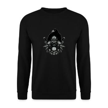 Portrait viking avec un grand corbeau et des épées - Sweat-shirt Unisexe - noir - Devant - Alina (178cm) & Michal (187cm)