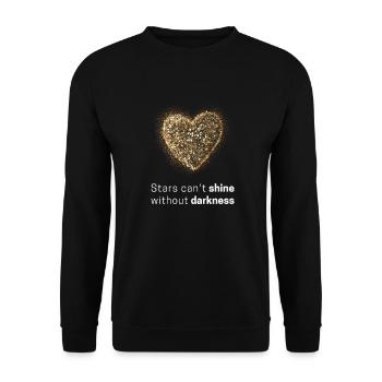 Stars can't shine without darkness - Unisex Pullover - Schwarz - Vorne - Alina (178cm) & Michal (187cm)