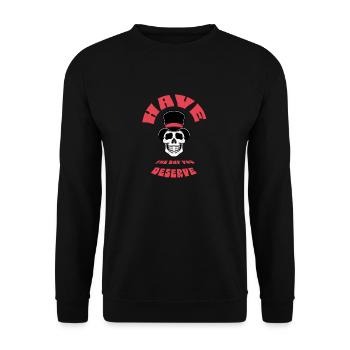 PASSE LA JOURNÉE QUE TU MÉRITES CRÂNE - Sweat-shirt Unisexe - noir - Devant - Alina (178cm) & Michal (187cm)