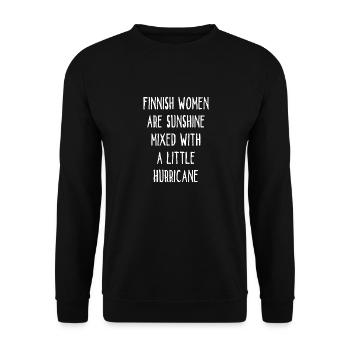 Les femmes finlandaises sont le soleil mêlé à un ouragan - Sweat-shirt Unisexe - noir - Devant - Alina (178cm) & Michal (187cm)