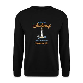 Egmond aan Zee, Niederlande, Status Urlaubsreif - Unisex Pullover - Schwarz - Vorne - Alina (178cm) & Michal (187cm)