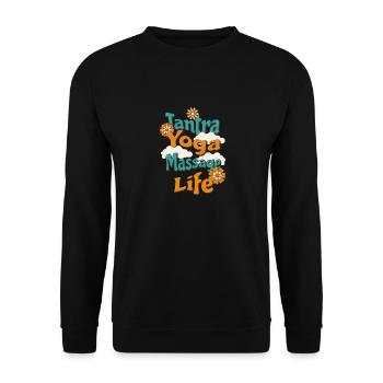 Tantra Yoga Massage Life - Spiritual Gift - Unisex Sweatshirt - black - Front - Alina (178cm) & Michal (187cm)