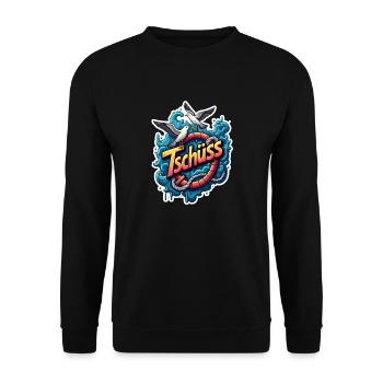 Tschüss - Unisex Pullover - Schwarz - Vorne - Alina (178cm) & Michal (187cm)