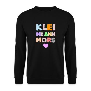 North German Platt Saying Gift Small Mi - Unisex Sweatshirt - black - Front - Alina (178cm) & Michal (187cm)