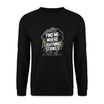 Gewitter Spruch Unwetter Tornado Meteorologe - Unisex Pullover - Schwarz - Vorne - Alina (178cm) & Michal (187cm)