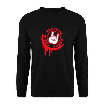 Festival Party Crew Rock Metal Team Round Stamp - Unisex Sweatshirt - black - Front - Alina (178cm) & Michal (187cm)