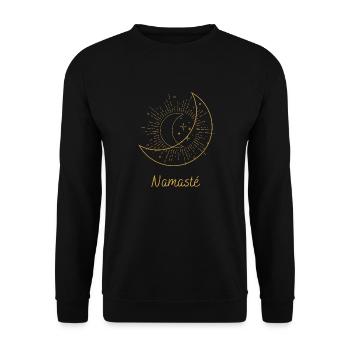 "Namasté" for Pilates and Yoga - Unisex Sweatshirt - black - Front - Alina (178cm) & Michal (187cm)