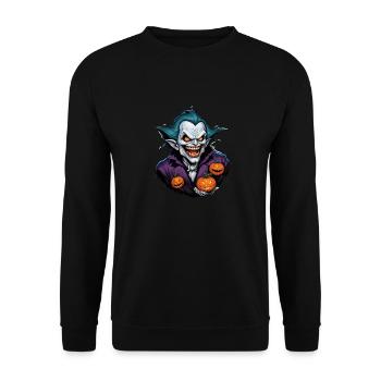 Halloween - Vampire Bloodsucker Horror with Pumpkin - Unisex Sweatshirt - black - Front - Alina (178cm) & Michal (187cm)