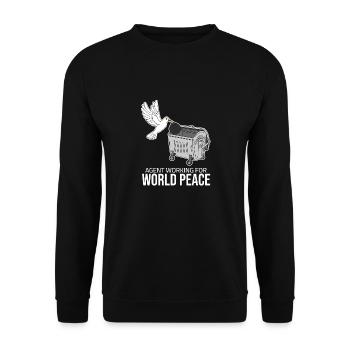 Agent working for World Peace - Dove of Peace - Unisex Sweatshirt - black - Front - Alina (178cm) & Michal (187cm)