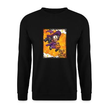 Cute Witch Halloween Trick Or Treat Fun - Unisex Sweatshirt - black - Front - Alina (178cm) & Michal (187cm)