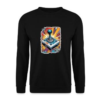 Retro Gamer Adventure Joystick - Unisex Sweatshirt - black - Front - Alina (178cm) & Michal (187cm)