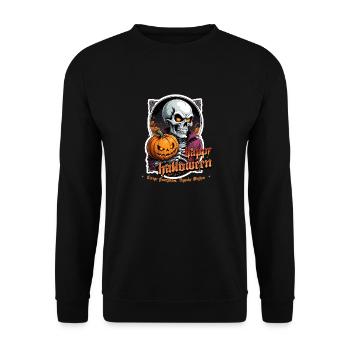 Halloween Crâne Citrouille Crâne Crâne Effrayant - Sweat-shirt Unisexe - noir - Devant - Alina (178cm) & Michal (187cm)