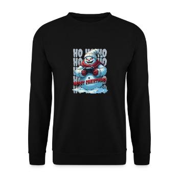 Bonhomme de neige maléfique jouant à Noël - Sweat-shirt Unisexe - noir - Devant - Alina (178cm) & Michal (187cm)