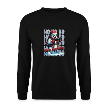 Evil Snowman Playing Christmas - Unisex Sweatshirt - black - Front - Alina (178cm) & Michal (187cm)