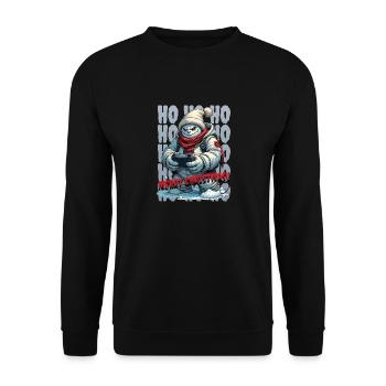 Evil Snowman Playing Christmas - Unisex Sweatshirt - black - Front - Alina (178cm) & Michal (187cm)