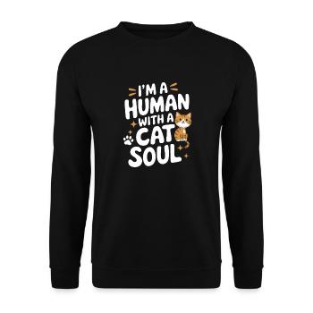 Chat Chats Amoureux Chat Propriétaire Chaton - Sweat-shirt Unisexe - noir - Devant - Alina (178cm) & Michal (187cm)