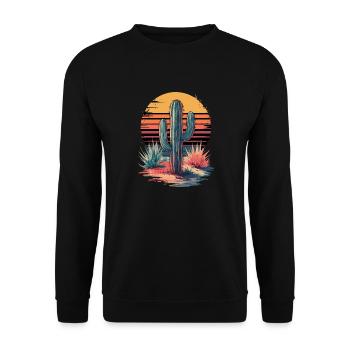 Cactus Cacti Desert Plant - Unisex Sweatshirt - black - Front - Alina (178cm) & Michal (187cm)