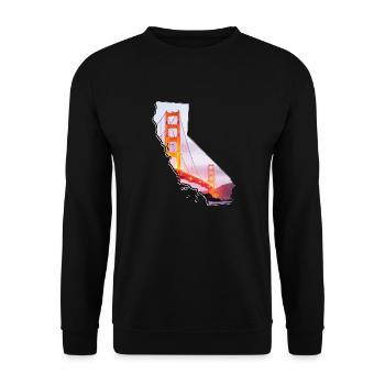 Golden Gate Bridge on the California map - Unisex Sweatshirt - black - Front - Alina (178cm) & Michal (187cm)