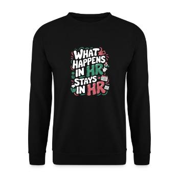 HR secrets stay between us - Unisex Sweatshirt - black - Front - Alina (178cm) & Michal (187cm)
