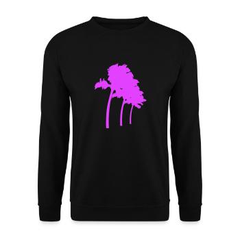 Lots of Palm Trees Row Island 3 Trees Beach Vacation Sea - Unisex Sweatshirt - black - Front - Alina (178cm) & Michal (187cm)