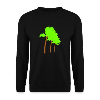 Lots of Palm Trees Row Island 3 Trees Beach Vacation Sea - Unisex Sweatshirt - black - Front - Alina (178cm) & Michal (187cm)