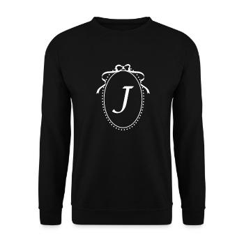 Vintage Letter i Ribbon - Gift Idea - Unisex Sweatshirt - black - Front - Alina (178cm) & Michal (187cm)