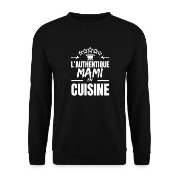 THE AUTHENTIC MOM COOK - Unisex Sweatshirt - black - Front - Alina (178cm) & Michal (187cm)