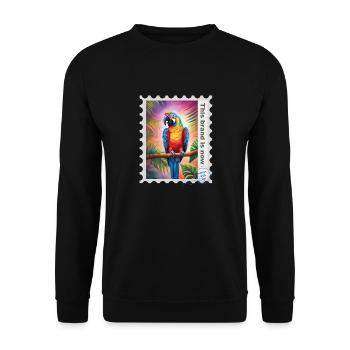 Airbrush-Illustration "Papagei 03" EN - Unisex Pullover - Schwarz - Vorne - Alina (178cm) & Michal (187cm)