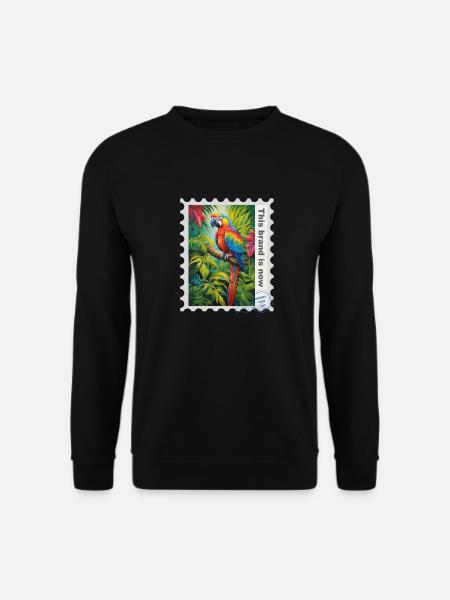 Airbrush-Illustration "Papagei 06" EN - Unisex Pullover - Schwarz