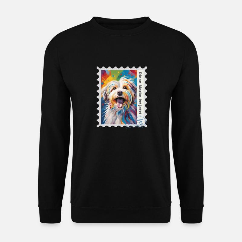 Airbrush-Illustration "Havaneser 02" DE - Unisex Pullover - Schwarz