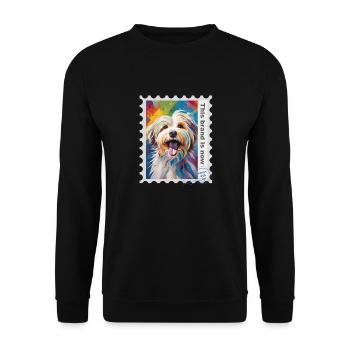 Airbrush-Illustration "Havanese 02" EN - Unisex Sweatshirt - black - Front - Alina (178cm) & Michal (187cm)
