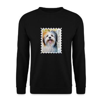 Illustration à l’aérographe « Havanais 03 DE » - Sweat-shirt Unisexe - noir - Devant - Alina (178cm) & Michal (187cm)