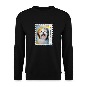 Airbrush-Illustration "Havaneser 03" EN - Unisex Pullover - Schwarz - Vorne - Alina (178cm) & Michal (187cm)